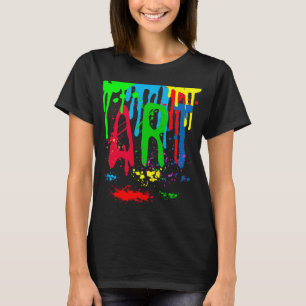 T-shirt ART coloré peinture drôle noir
