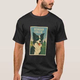 T-shirt Art cool Border Collie Impression minimaliste Pop