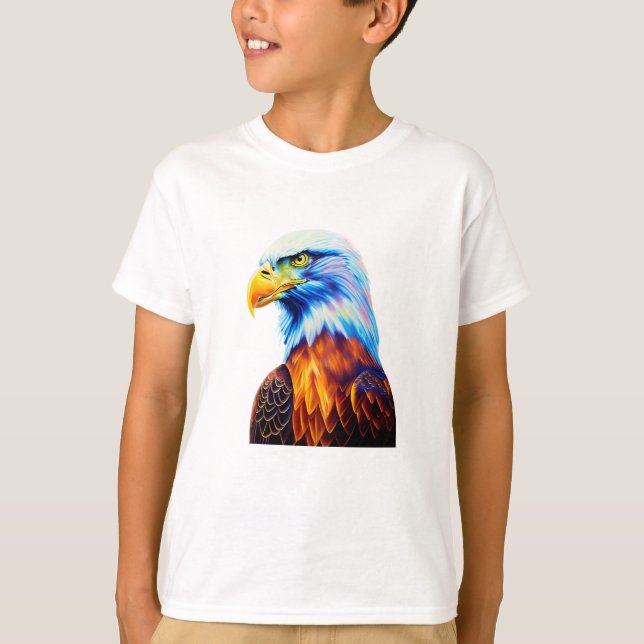 T-shirt Art d'aigle à tête blanche coloré (Devant)
