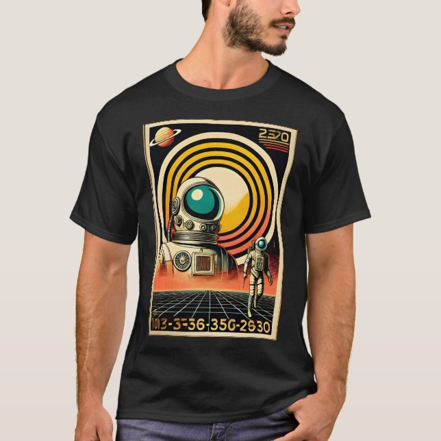 T-shirt Art d'atterrissage des astronautes du milieu du si (Devant)