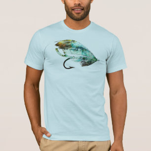T-shirt Art d'attrait de pêche de mouche d'aquarelle