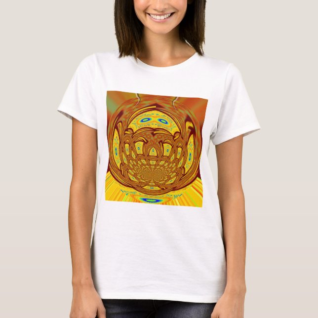 T-shirt Art de baseball jaune doré Imprimer (Devant)