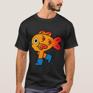 T-shirt art de bottes de poisson doré