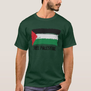 T-shirt Art de brosse de drapeau de la Palestine -