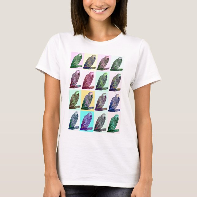 T-shirt Art de bruit de perroquet de gris africain (Devant)