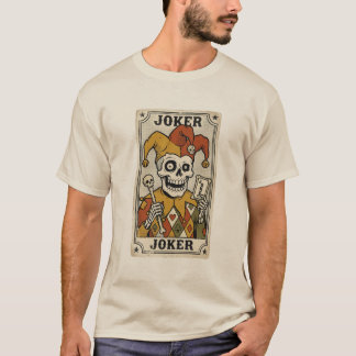 T-shirt Art de carte de joker squelette vintage