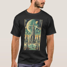 Art de carte postale d'une ville extraterrestre ré