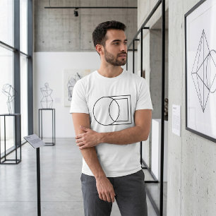 T-shirt Art de cercle carré abstrait moderne
