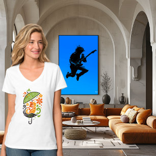 T-shirt Art de chat coloré sous parapluie