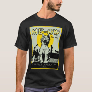 T-shirt Art de chat de Meow - cru
