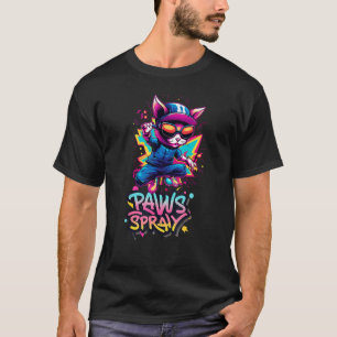 T-shirt Art de chat drôle en spray Art urbain à flair féli