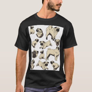 T-shirt Art de chien Pug chiots Pug drôles mignons chiens