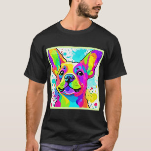 T-shirt Art de chiot Bouledogue Français vibrant