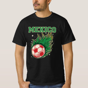 T-shirt Art de fan de football mexicain rétro avec ballon