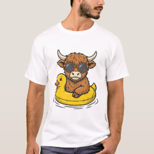 T-shirt Art de gravure vintage de canard de vache des High