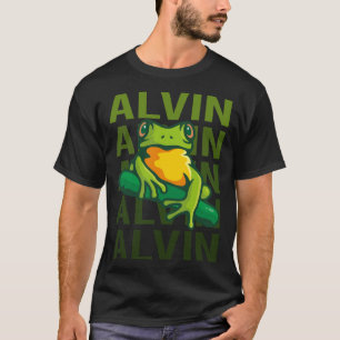 T-shirt Art de grenouille - Nom Alvin