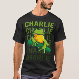 T-shirt Art de grenouille - Nom Charlie