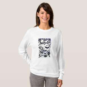 T-shirt Art de griffonnage de Rachel - bleu du Kentucky