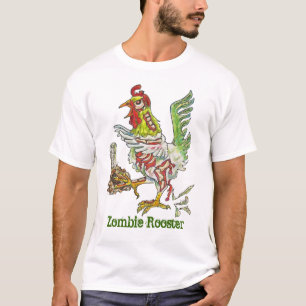 T-shirt Art de Halloween de poulet de coq de zombi
