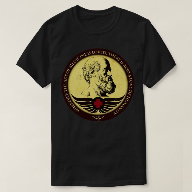 T-shirt Art de la médecine Hippocrate (Design devant)