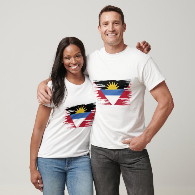 T-shirt Art de la pinceau du drapeau d'Antigua-et-Barbuda (Unisexe)