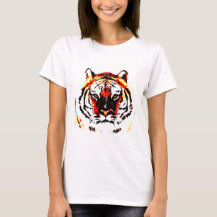 T-shirt Art de la pop tigre sauvage