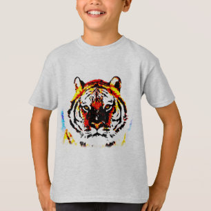 T-shirt Art de la pop tigre sauvage