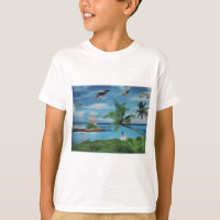 Art de la scène de plage tropicale