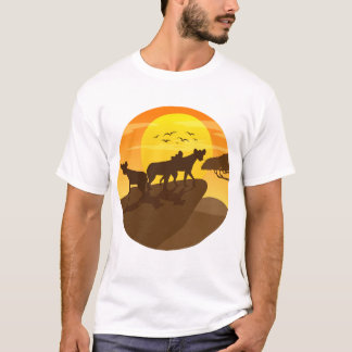 T-shirt Art de la silhouette de hyène savane forêt