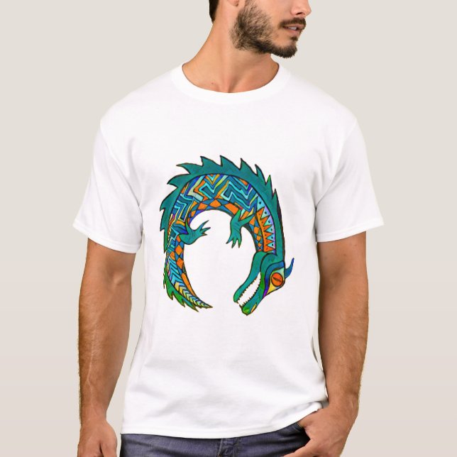 T-shirt Art de l'alligator tribal (Devant)