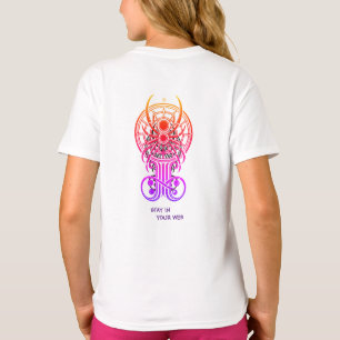 T-shirt Art de ligne d'araignée géométrique