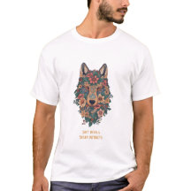 Art de loup floral boho psychédélique 