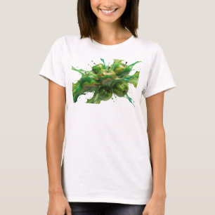 T-shirt Art de mode élégant et vert abstrait de pomme