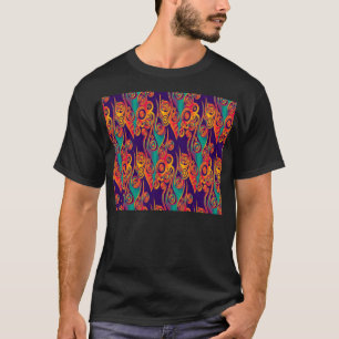 T-shirt Art de motif de tatouage - flammes et cercles