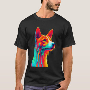 T-shirt Art de peinture dégoulinante Chien Basenji Chien s
