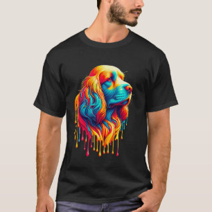 T-shirt Art de peinture dégoulinante Épagneul Cocker Angla