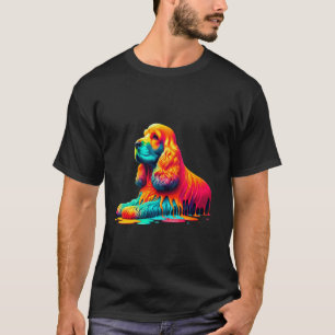 T-shirt Art de peinture dégoulinante Épagneul Cocker Angla