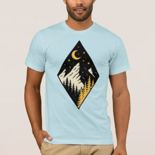 T-shirt Art de pins de montagne de nuit