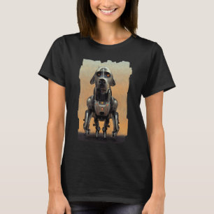 T-shirt Art de science-fiction Portrait d'un chien robot