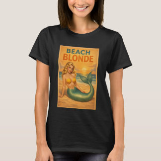 T-shirt Art de sirène pin-up blonde de plage Vie côtière r