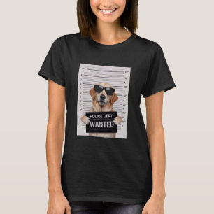 T-shirt Art de style Mugshot Golden Retriever GR Chien Gol