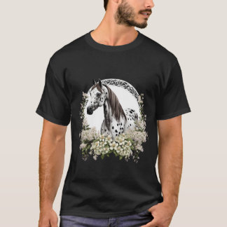 T-shirt Art de tatouage de toon d'Appaloosa avec bordure d