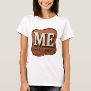 T-shirt Art de texte 3D argent frais ME EST 1975
