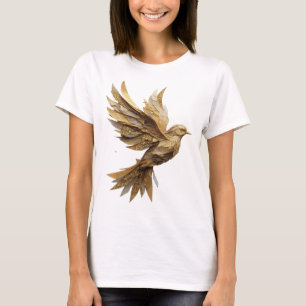 T-shirt Art de texte 3D Bold Silver GOLDEN BIRD