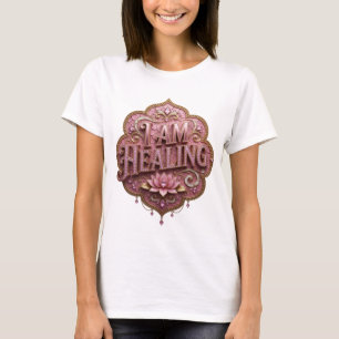 T-shirt Art de texte 3D en or moderne JE SUIS EN TRAIN DE