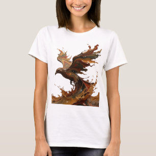 T-shirt Art de texte 3D gris dynamique COFFEE BIRD