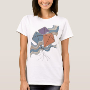 T-shirt Art de texte 3D Iconique KITE FREEDOM Gris