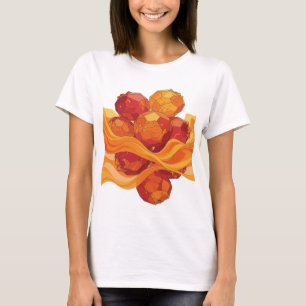 T-shirt Art de texte 3D orange ludique FIRE AND ICE