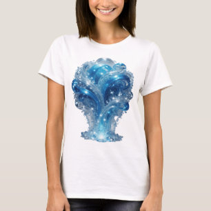 T-shirt Art de texte 3D Trendy Blue ELEMENT EAU