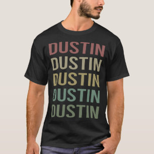 T-shirt Art de texte coloré - Nom Dustin
